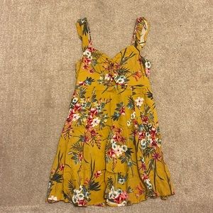 Yellow Cutout Dress Flowers